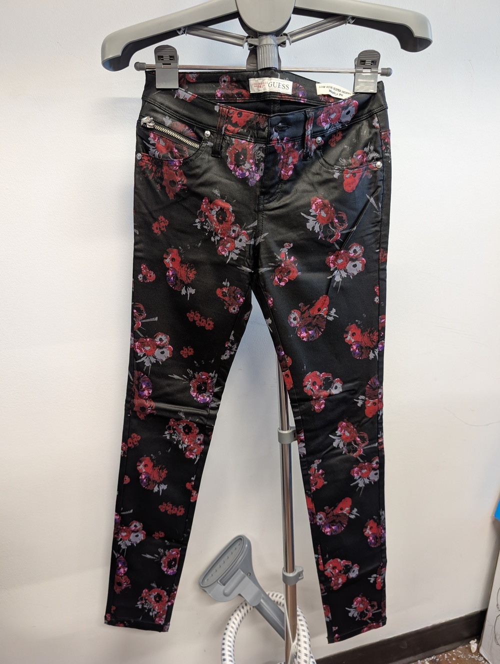 Guess Low Rise Super Skinny Floral Jeans